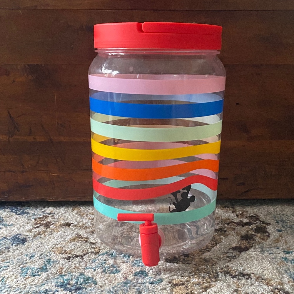 Disney Striped Beverage Dispenser w/ Mickey